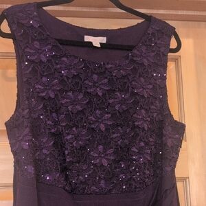 Elegant Purple Lace Dress